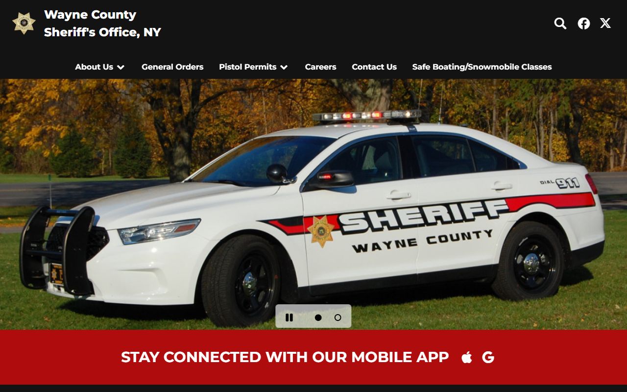 Wayne County inmate population search tools on the sheriff homepage