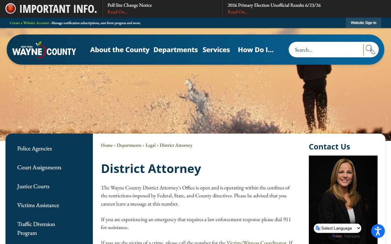 Wayne County District Attorney court records after jail arrest page
